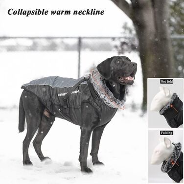 Водонепроникний зимовий одяг для собак, тепла куртка-жилет для собак, захист живота, одяг для домашніх тварин з блискавкою, відображаючий та вітронепроникний, для середніх та великих собак, розмір 2XL-6XL (6XL)