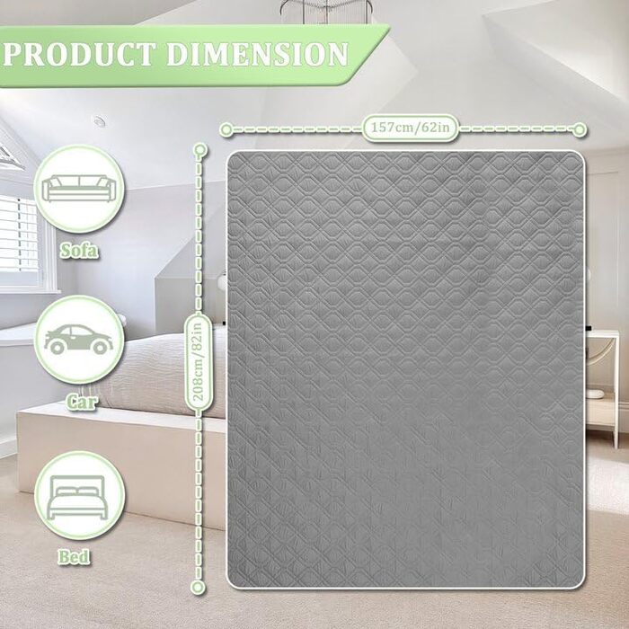 Водонепроникний килимок для собак Gekufa - двосторонній, 137x208 см, 5 шарів, для ліжка, дивана, авто