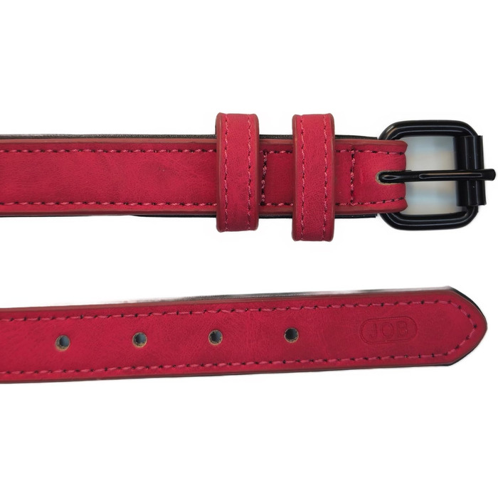 Шкіряний ошийник для собак та котів з персональним гравіюванням Jack & Be - червоний, розмір M