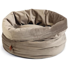 Кошик для котів Lotte Fluco, велюр, сірий, 45x45x35 см