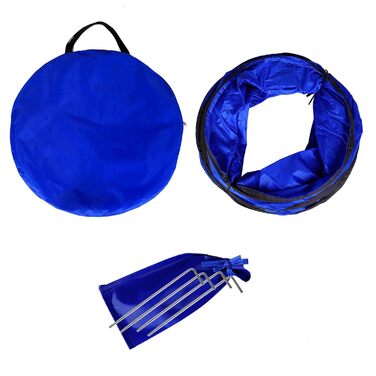 Туннель для собак Lionto Outdoor – іграшка для собак великих та малих порід, 500x60 см, тунель для дітей з міцного матеріалу, тунель для аджиліті з сумкою, (блакитний, (S) 200x40 см)