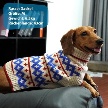 Теплий в'язаний зимовий пуловер для собак великих порід Katzinst | Зимовий пуловер для собак, Лабрадор, Доберман (Абрикосовий, 3XL)