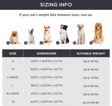 Водонепроникне ліжко для собак BEDSURE великих порід, 91x69x10 см, сіре, знімний, washable чохол