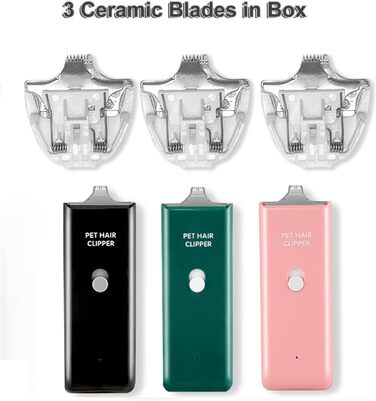 Професійна машинка для стрижки собак та котів, акумуляторна, бездротова, набір лез (3 шт.)