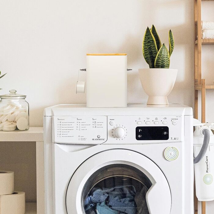 Контейнер для порошку GREELUE 6.5L з дозатором, коробка для миючого засобу, контейнер для корму, ящик для зберігання печива, кавових зерен, корму для тварин (Бежевий)