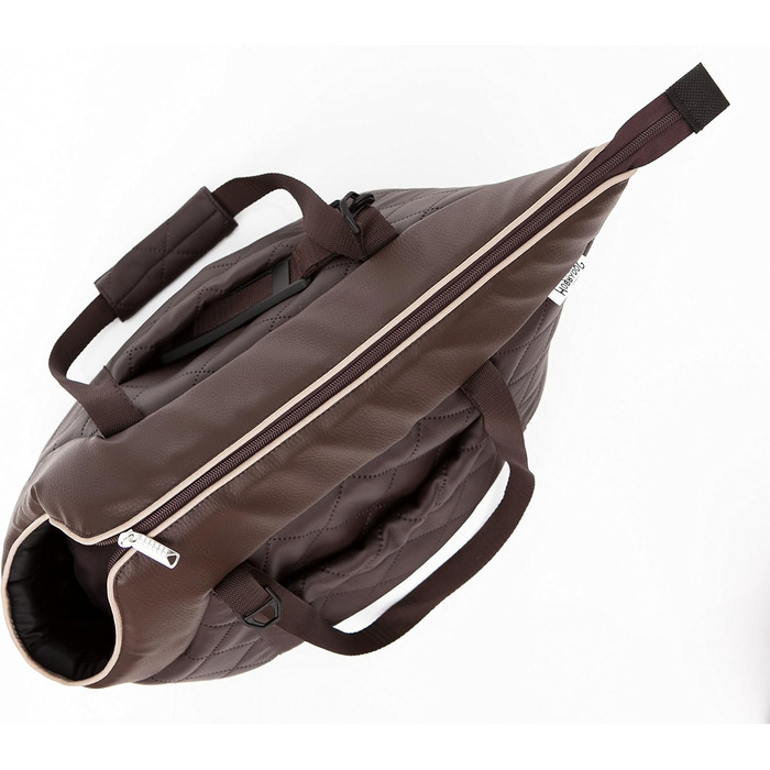 Сумка-переноска для собак та котів з екошкіри, до 2,5 кг, коричнева