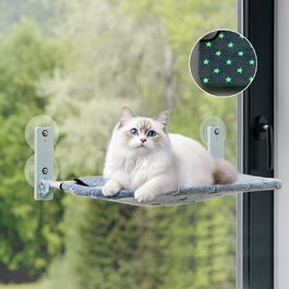 Складаний котячий лежак на вікно з підсвіткою, бездротове котяче ліжко з 4 потужними присосками, м'яка тепла подушка на застібці, для великих котів, для дому