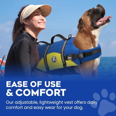 Рятувальний жилет для собак Paws Aboard, неопрен, синій/жовтий