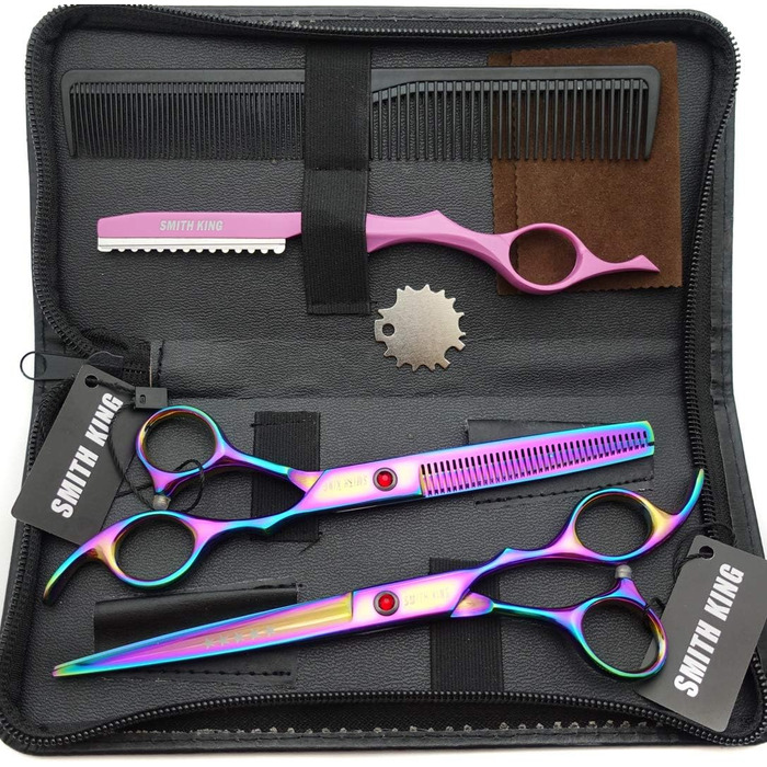 Набір професійних японських ножиць для волосся Smithking 7.0 дюймів - ножиці для стрижки та ножиці для розрідження з лезами з нержавіючої сталі