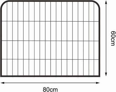 Клітка для цуценят та дрібних тварин Lionto, 80x80 см, розширювана, для дому та саду, з дверцятами та засувом, 8 елементів