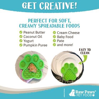 Lick Mat для собак та котів Raw Paws - 2 шт. - Заспокійлива килимок-іграшка для повільного годування, зменшує тривогу