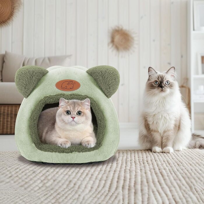 Кіт Будинок ТоКінЦен, Миючий, для Кішок, Кроликів, Собак, з Антиковзким Дном та Знімним Матом, Зелений