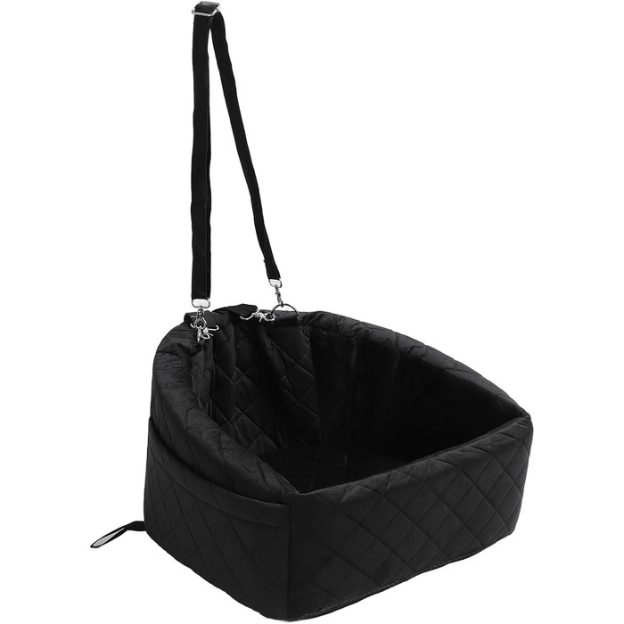 Автокрісло для собак, чорне: безпечне та стабільне автосидіння для маленьких собак, з надійним ременем безпеки