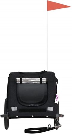 Причіп для велосипеда для собак, чорний, Oxford-Gewebe та залізо, LH77839