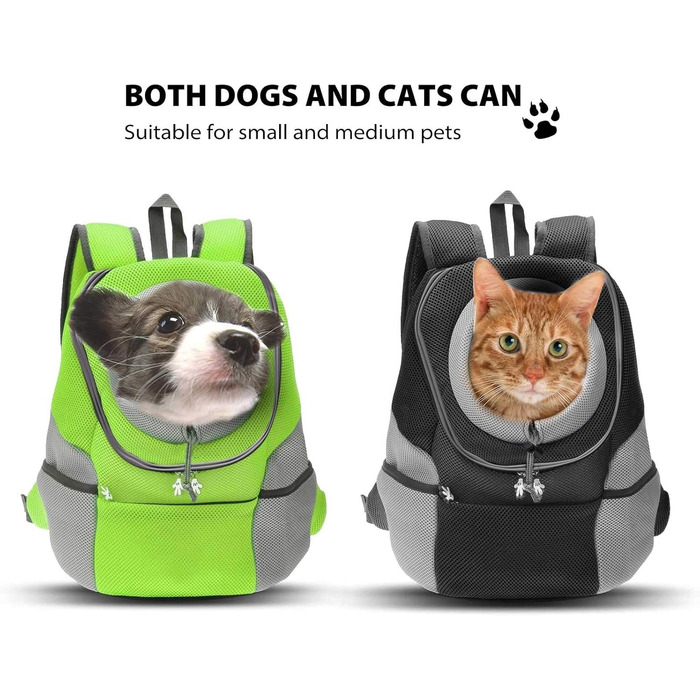 Рюкзак для тварин PETCUTE - переноска для собак та котів, зелений (31 x 17 x 36 см), відповідає вимогам авіакомпаній