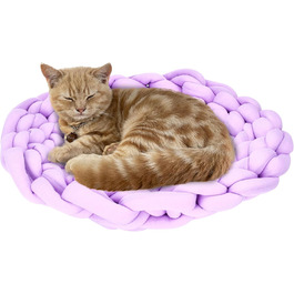 М'яке кругле ліжко для котів Pfotenolymp Pawlympic, вовна, лілове, 40x14x40 см, легке та переносне, стильний дизайн