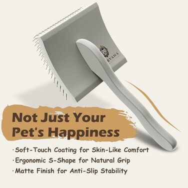 Професійна щітка для грумінгу домашніх тварин Robuste | Для довгошерстих та кучерявих собак та котів (кремово-білий)