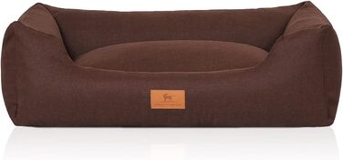 Ліжко для собак Knuffelwuff Lotte з велюру, знімний чохол, пране, коричневе, XXL 120x85 см, для великих, середніх і малих собак