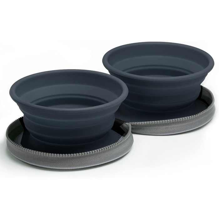 Складані миски для собак Colapz 2 шт. з чохлом для подорожей - портативні миски для води та корму для собак та котів, силікон, придатні для миття в посудомийній машині, кемпінг та відпочинок на природі