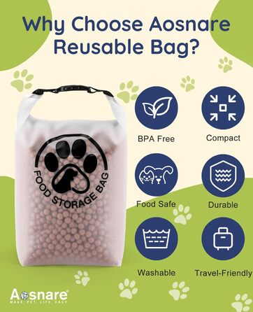 Контейнер для корму для тварин на 25 літрів з 2 складаними мисками для подорожей – прозорий, герметичний, з ролетним закриттям, для зберігання сухого корму для собак, котів, для кемпінгу (14 чашок)