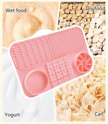 Килимок для собак - годівниця-лизунчик | Килимок для цуценят | Силіконовий килимок для годування собак | Миска для собак з кормом (Рожевий)