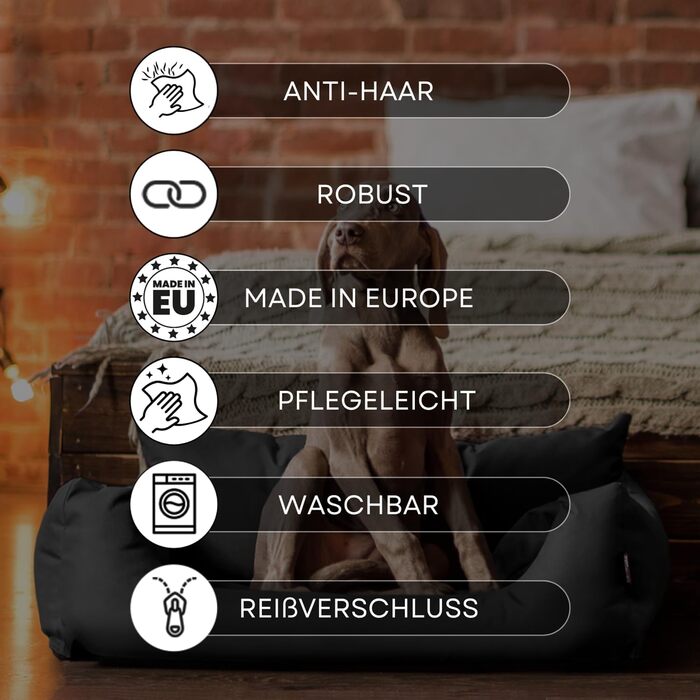 Tierlando® NEMO - лежанка для собак з оксфорду 600D, з м'якою знімною матрацом та пральним чохлом, для собак середніх та маленьких порід, 65x50 см, фіолетовий колір