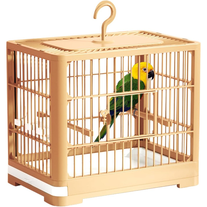 Транспортний клітка для птахів Vogel Reisekäfig: розкладний вольєр для папуг та синиць, з висувною шухлядою та іграшками, зелений (L 32 x B 25 x H 13 см)