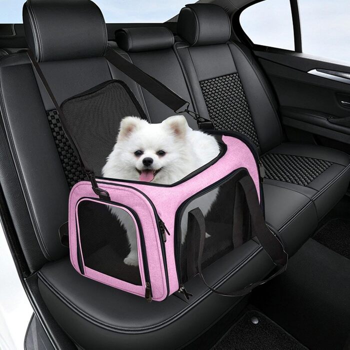 Травельник для котів та маленьких собак, сумка-переноска для тварин, рожева, для подорожей