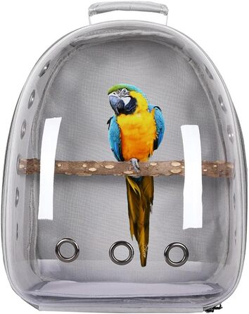 Рюкзак для перевезення птахів Vogelträger, дихаючий рюкзак-переноска для папуг, легкий дорожній клітка-капсула, прозорий