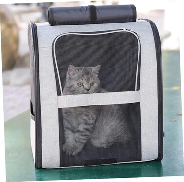 Рюкзак-переноска для котів Garvalon з дихаючого Оксфорду, великої місткості, практичний, для транспортування котів та маленьких домашніх тварин, з боковими кишенями, зручний та міцний для подорожей