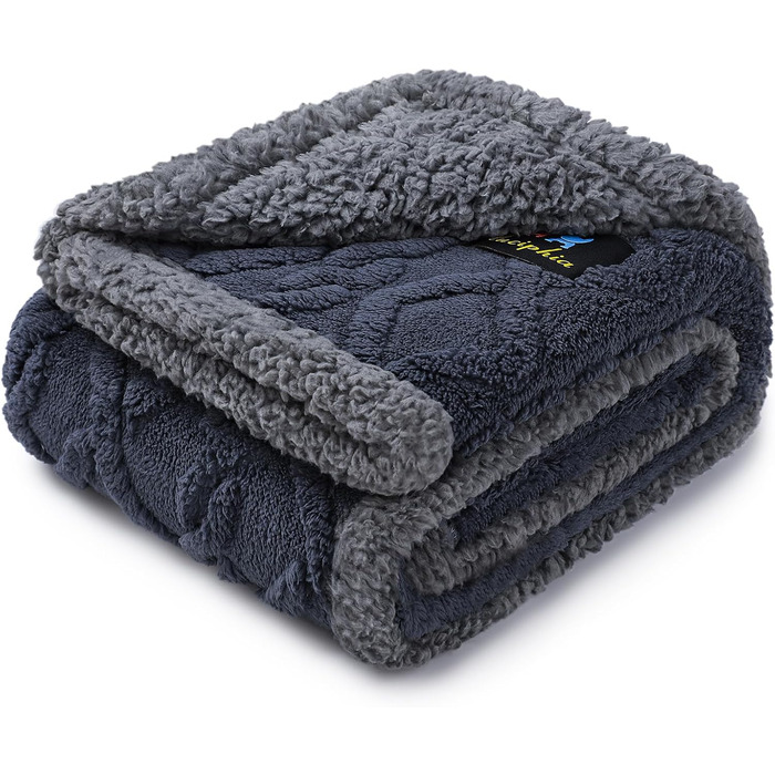 Водонепроникний коврик для собак Luciphia, миючий, для собак, котів, цуценят, м'який, флісовий, шерпа, для ліжка, дивана, канапи (102*145 см, 145*216 см) сірий (сітка) XL