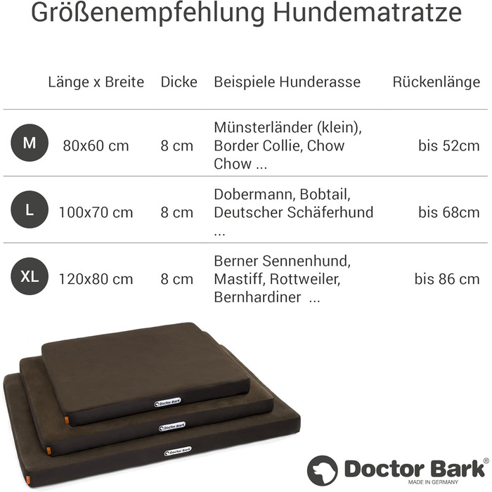 Ортопедичний матрац для собак Doctor Bark з флісовою поверхнею, великий розмір (L - 100x70 см, коричневий)