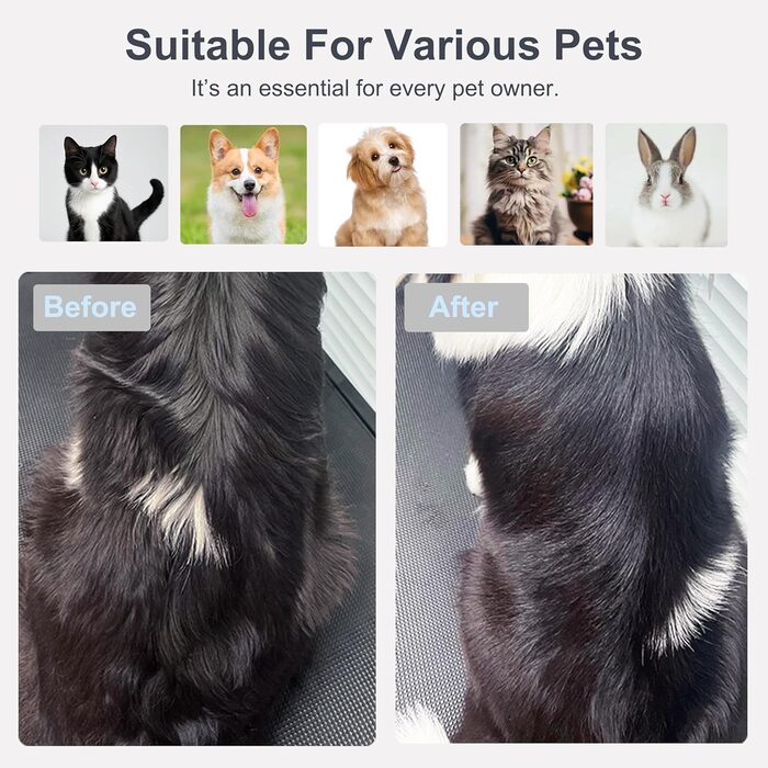 PETPAWLOVELY 5-в-1 набір щіток для догляду за шерстю собак і котів: самоочисна пуходерка, гребінець для розплутування та видалення шерсті, масажна та купальна щітка, підходить для тварин з будь-якою шерстю