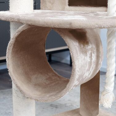 Кігтеточка-вежа HAPPYPET Parker 171 см: дім, тунель, лежанки, кігтешліф, XXL для котів, колір капучино