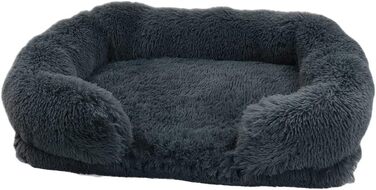 Ортопедичне ліжко для собак MISSMAO - М'яке, знімний чохол, для собак та котів, сірий, XL (100x60x18 см)
