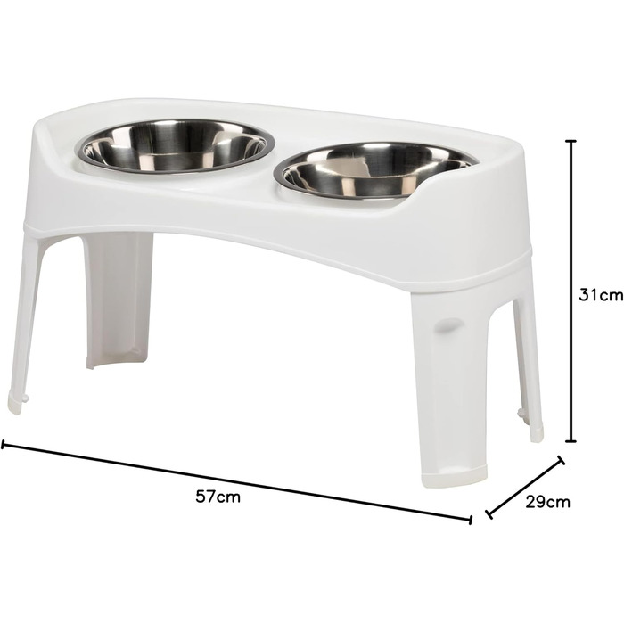 Підвищені годівниці для собак Iris Ohyama 2 шт. PEF-L, L29 x B57 x H31 см, складані, для здорового травлення