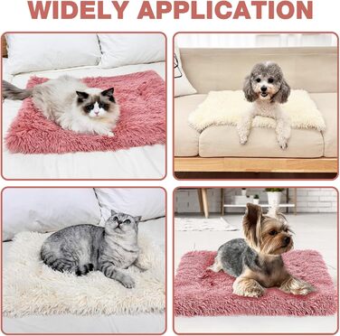 М'який килимок для собак та котів MICOOYO, 61x41 см, білий+рожевий, для маленьких собак, кошенят, миючий