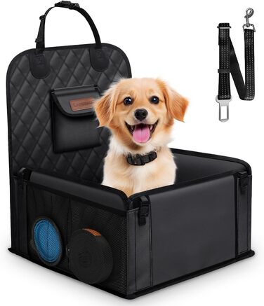 Автокрісло для собак Looxmeer: стабільне, водонепроникне, з ременями безпеки, чорне