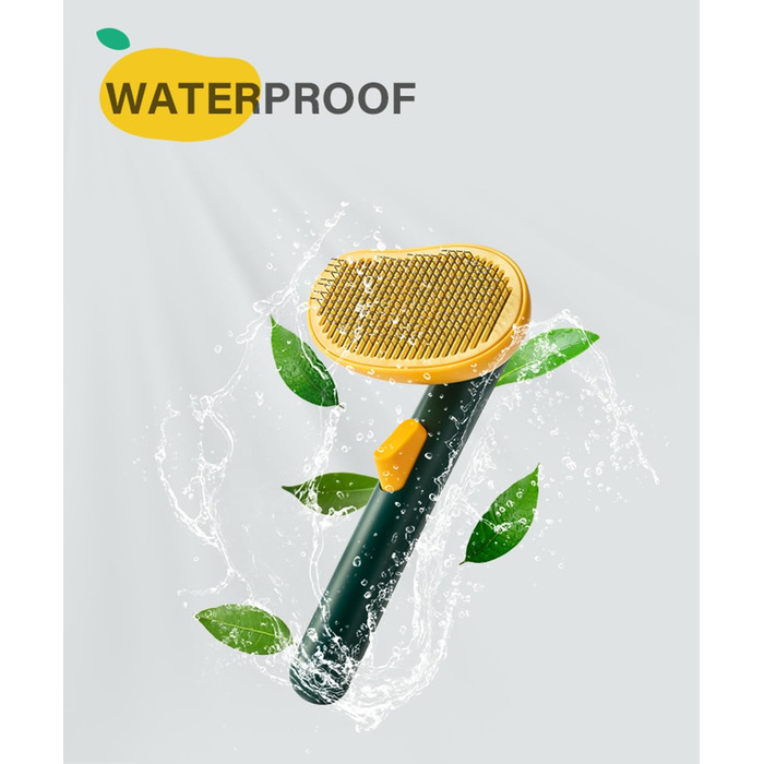 Щітка для собак і котів Mango, самоочисна, у формі манго, зелена