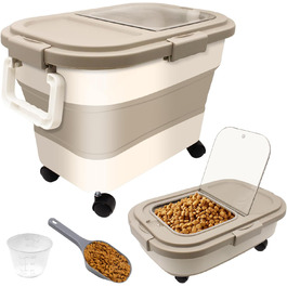 Контейнер для корму для собак та котів, 10 кг, повітряний, BPA-Free, з колесами