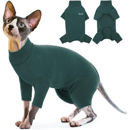 Одяг для котів Sphynx, післяопераційний комбінезон, костюм для котів, піжама для сфінксів, темно-зелений, XL