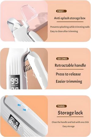 Набір для догляду за кігтями собак Nagelknipser з підсвічуванням 2 в 1 - LED-дисплей, USB-зарядка, алмазний нашийник, безпечний, тихий