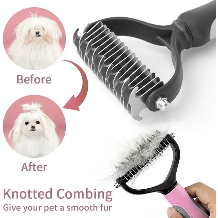 Щітка для собак від випадання шерсті, інструмент для догляду за шерстю, професійна щітка для собак (Сірий)