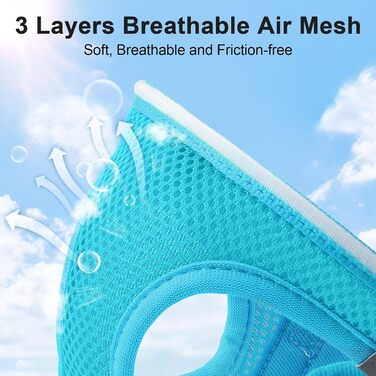 Світлодіодне шлейка для собак Feycig з LED підсвічуванням, перезаряджувана, для цуценят та собак середніх розмірів, дихаюча, синього кольору (Large)