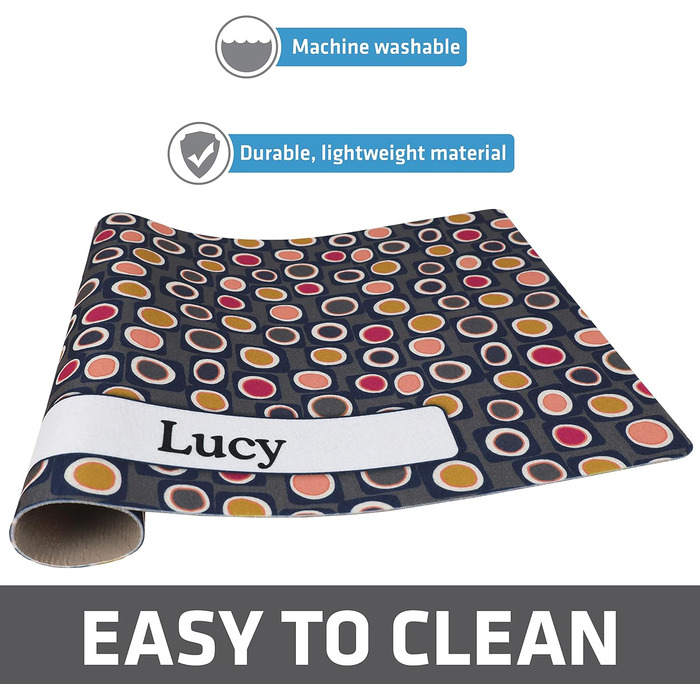 Килимок для годівлі домашніх тварин Drymate Paw Dots - чорний, 12' x 20' (для собак та котів)