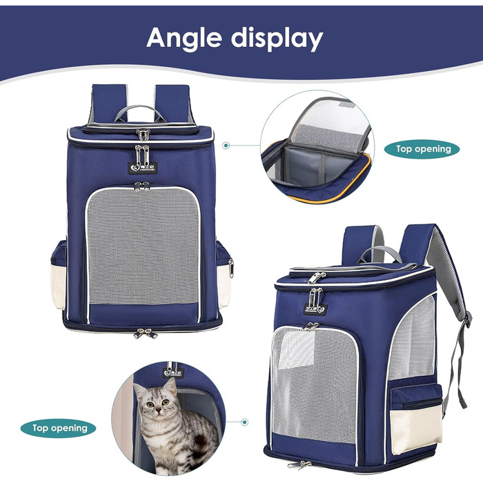 PETCUTE Рюкзак для собак і котів, дихаючий, з висувною підстилкою, прозоре вікно, складний, з запобіжним тросом, для подорожей, Малахіт-зелений + Білий (Блакитний + Білий)