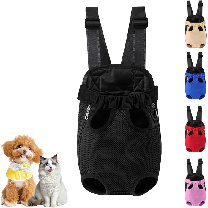 Рюкзак для собак 6.5-8.2 кг, рюкзак-переноска для тварин, чорний XL, для кемпінгу та подорожей