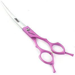 Ножиці для грумінгу тварин 17,8 см, професійні інструменти для догляду за шерстю, вигнуті ножиці для позитивного та негативного стриження, підходять для собак та кошенят, з нержавіючої сталі