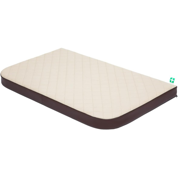 Ортопедичний лежак для собак MEDICO Lux ÖKOLEINEN, 75x50x15 см - лежак для маленьких, середніх та великих собак, водонепроникний, ергономічний, коричневий з бежевим