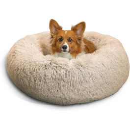 Ліжко для домашніх тварин Best Friends by Sheri Calming Donut, знімний чохол, машинне прання, 76x76 см, колір тауп